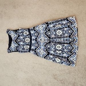 Talbots blue and white damask dress 2